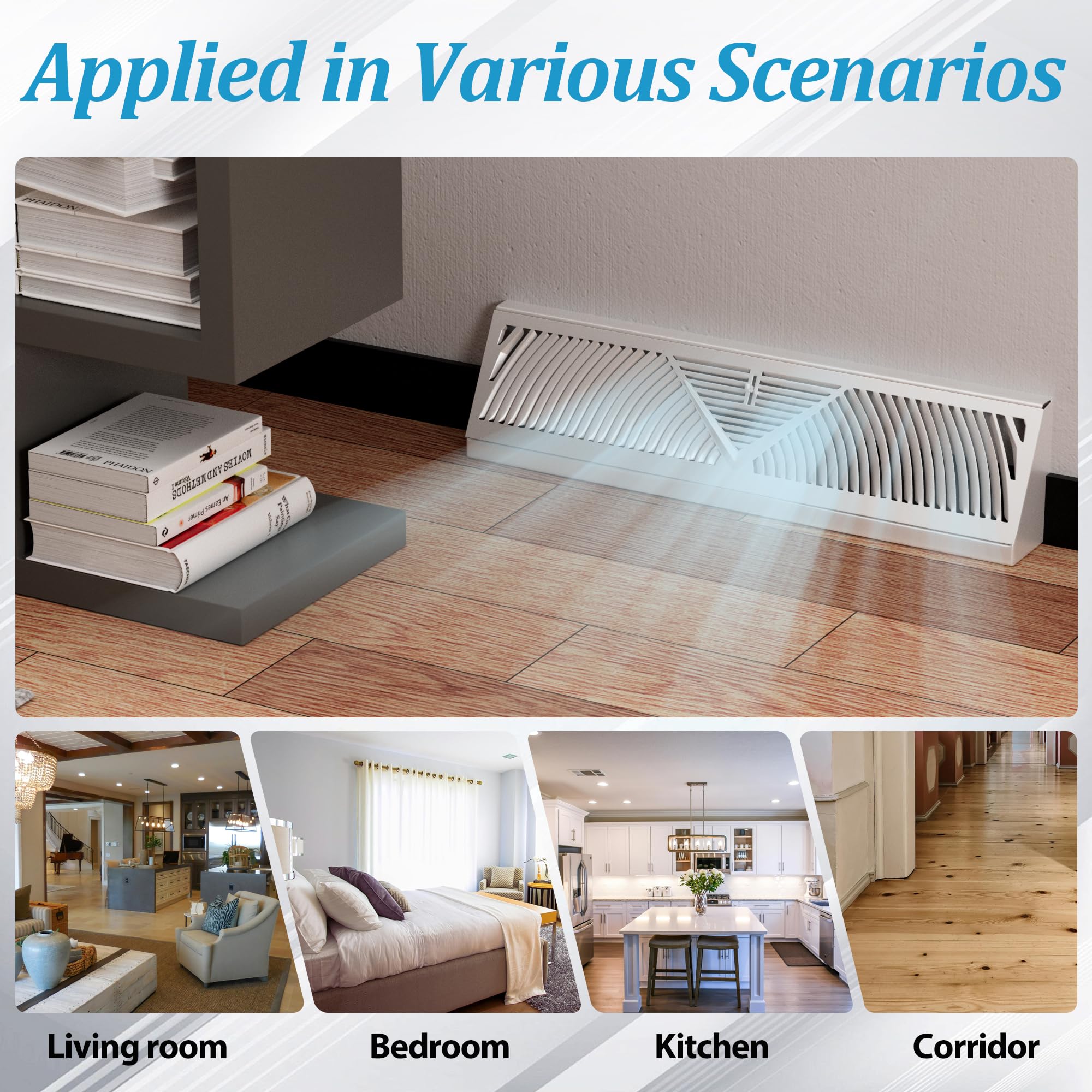 2pcs 18 Inch Baseboard Register Duct Opening Size Modern