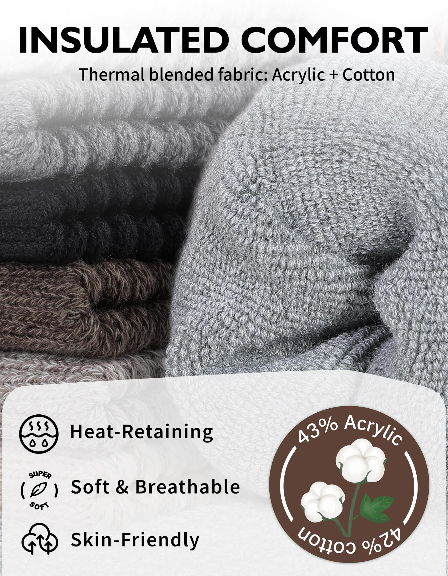 CLOSEMATE 3 Paia Calzini Spugna Termici Donna Invernali Morbidi Antigelo Calze Spesse per Sport e Casa con Taglie