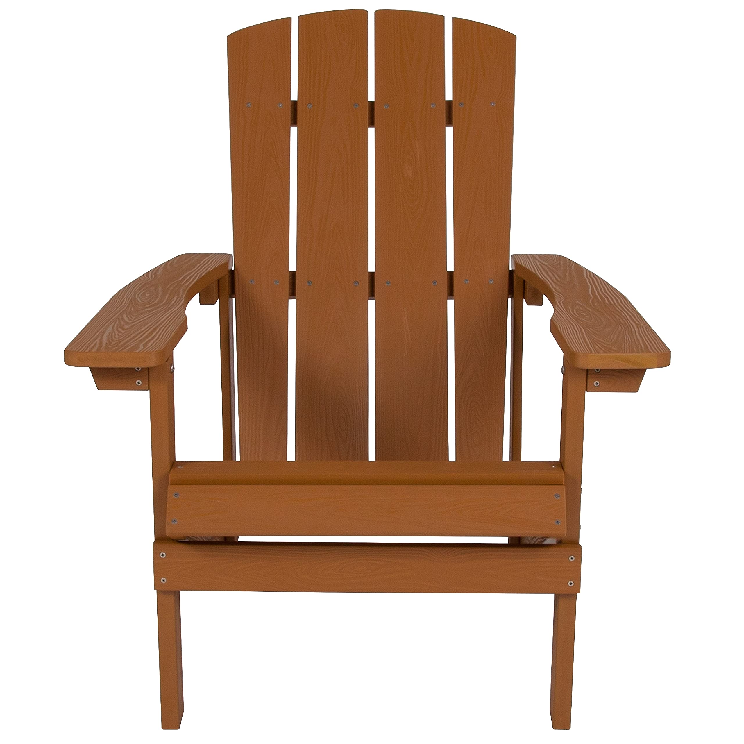 Flash Furniture, Silla Adirondack Comercial de Madera de Resina poliéster Resistente a la Intemperie en teka