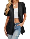 Short Sleeve Cardigans for Women Lightweight Sheer Knit Casual Cover Up with Pockets Summer 2026 Outfit