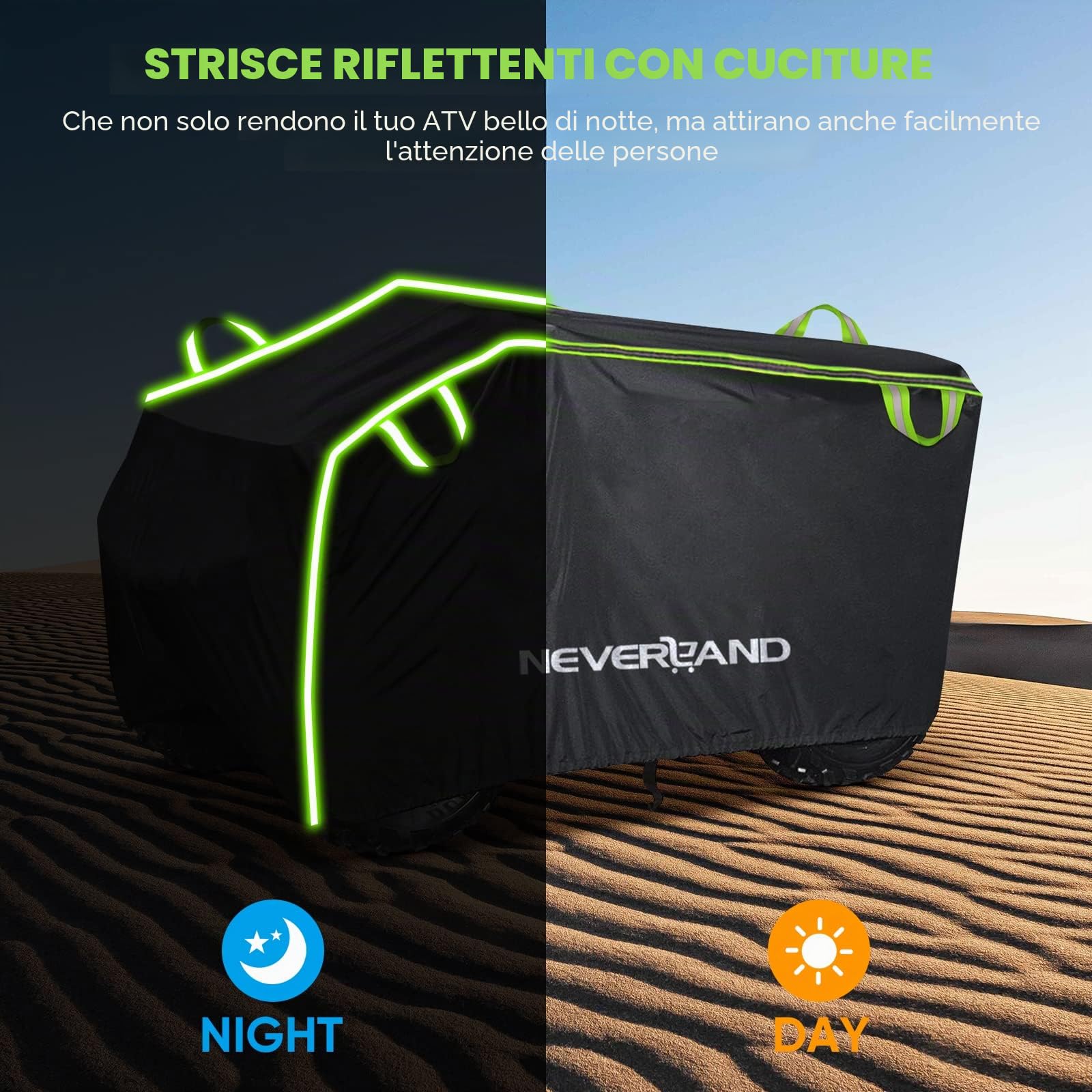 NEVERLAND Copertura impermeabile ATV, resistente agli strappi, 4 ruote, protezione per tutte le condizioni atmosferiche, adatta per la maggior parte delle ATV Quad Bike,210x120x115cm(XL)
