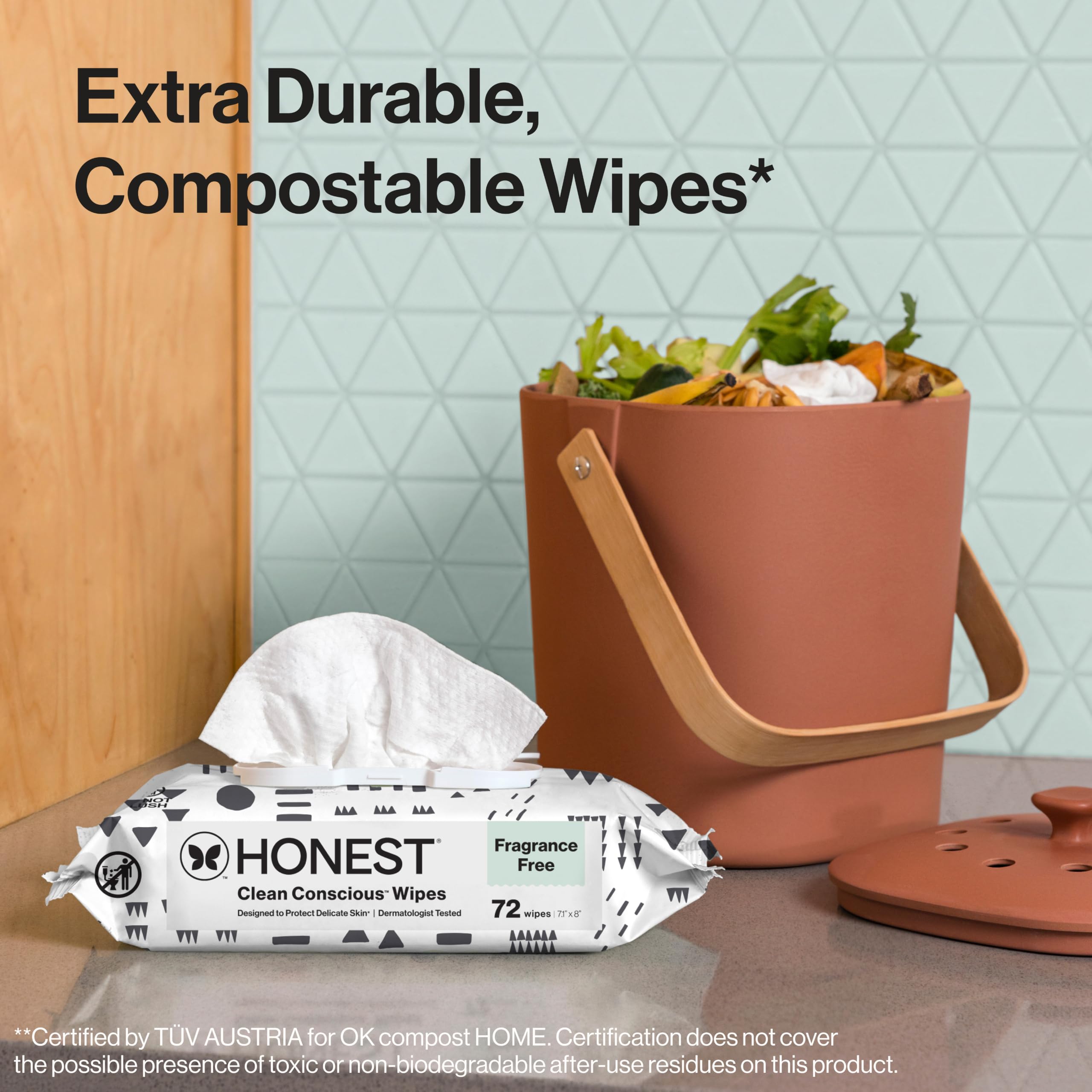 The Honest Company Baby Wipes - 720 Count | Play wzór | Ponad 99 procent wody | Czysta i delikatna | Plant-Based | Fragrance Free | Extra Thick & Durable Wet Wipes