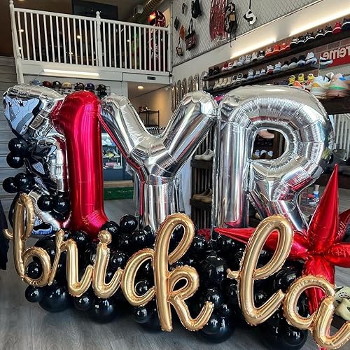 Vista 30 de Globos plateados de la letra M de 40 pulgadas, globos grandes del alfabeto M, globos plateados de papel de aluminio para decoración de cumpleaños