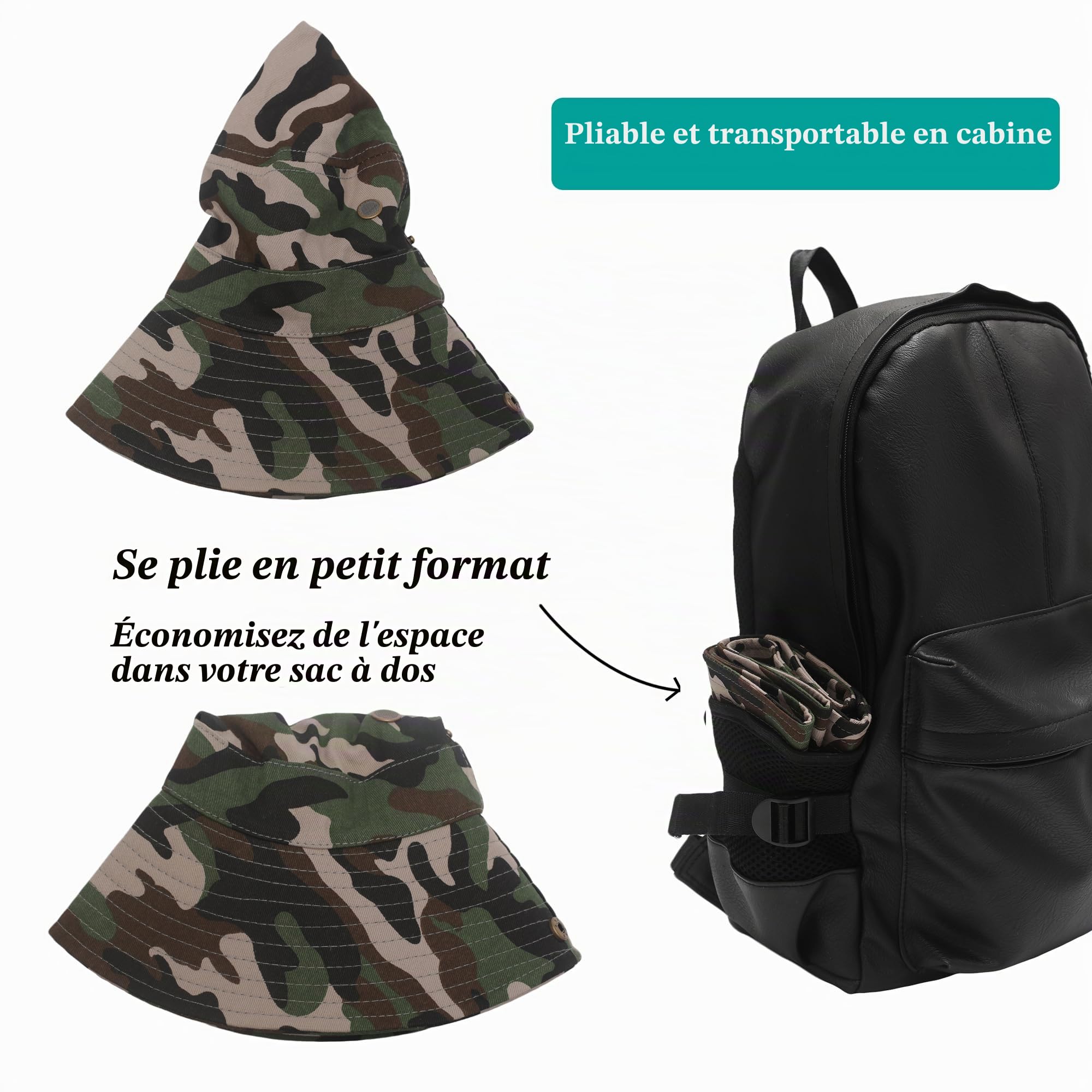 ZLYC Eté Camouflage Chapeau de Soleil Safari Chapeau pour Homme