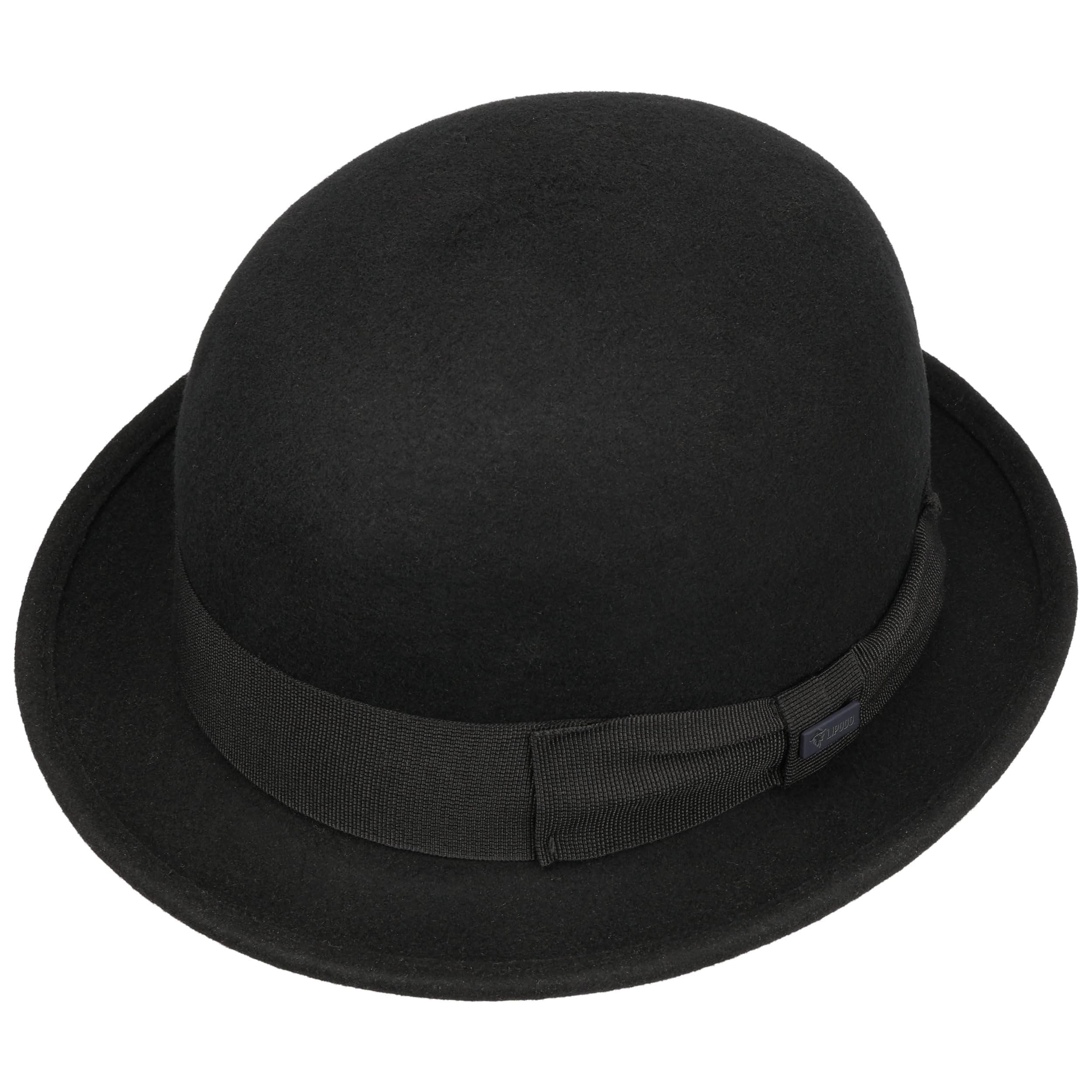 Lipodo Melone Wollfilzhut Bowler Ripsband Damen Herren Made in Italy Sommer Winter Anlasshut