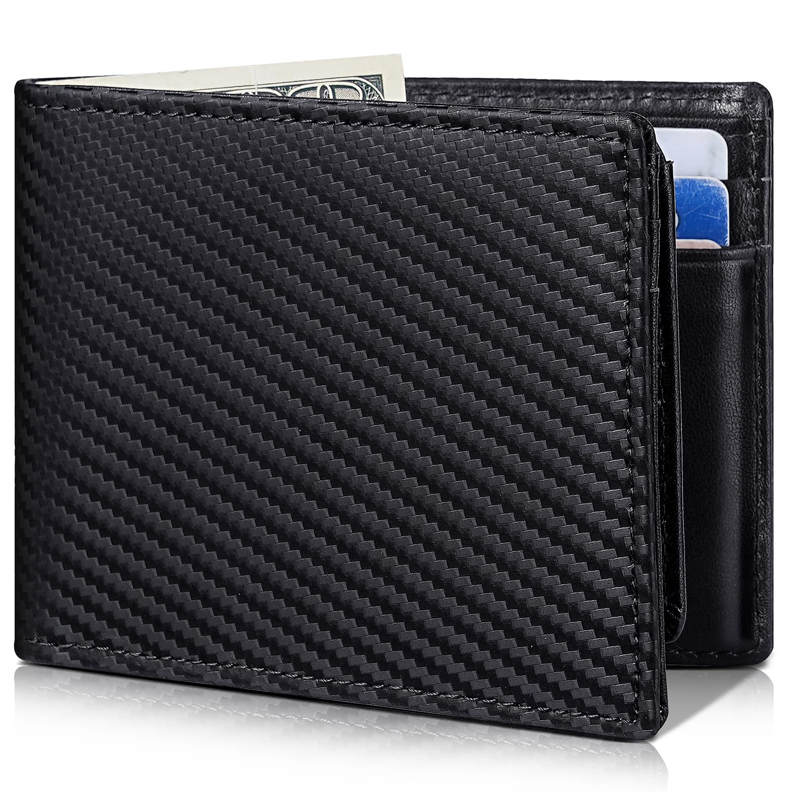 Artpaxy Mens Wallet Bifold Genuine Leather RFID Blocking Wallet for Men with 2 ID Windows 12 Card Holders 2 cash pockets 1 Gift Box
