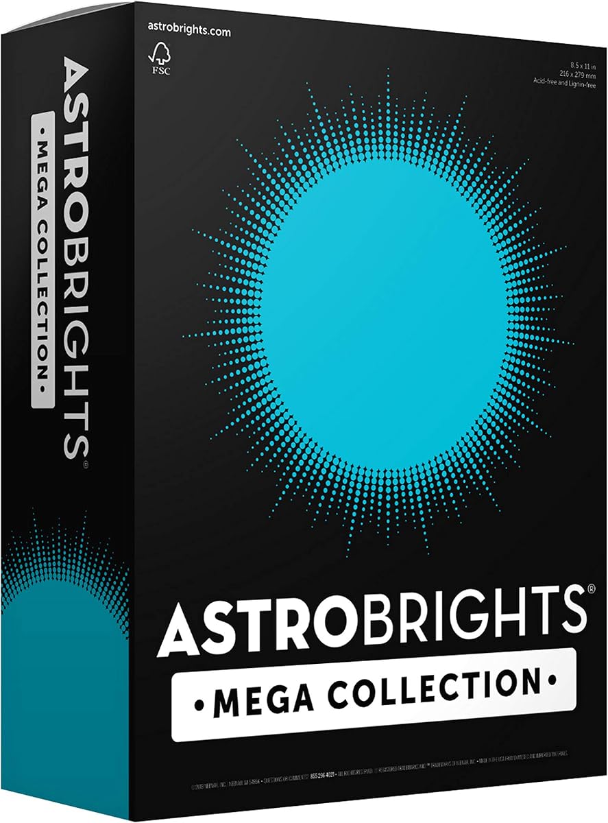 Mega Collection, papel de color, azul brillante, 625 hojas, 24 lb/89 g/m², 8,5" x 11" - ¡MÁS HOJAS! (91621)