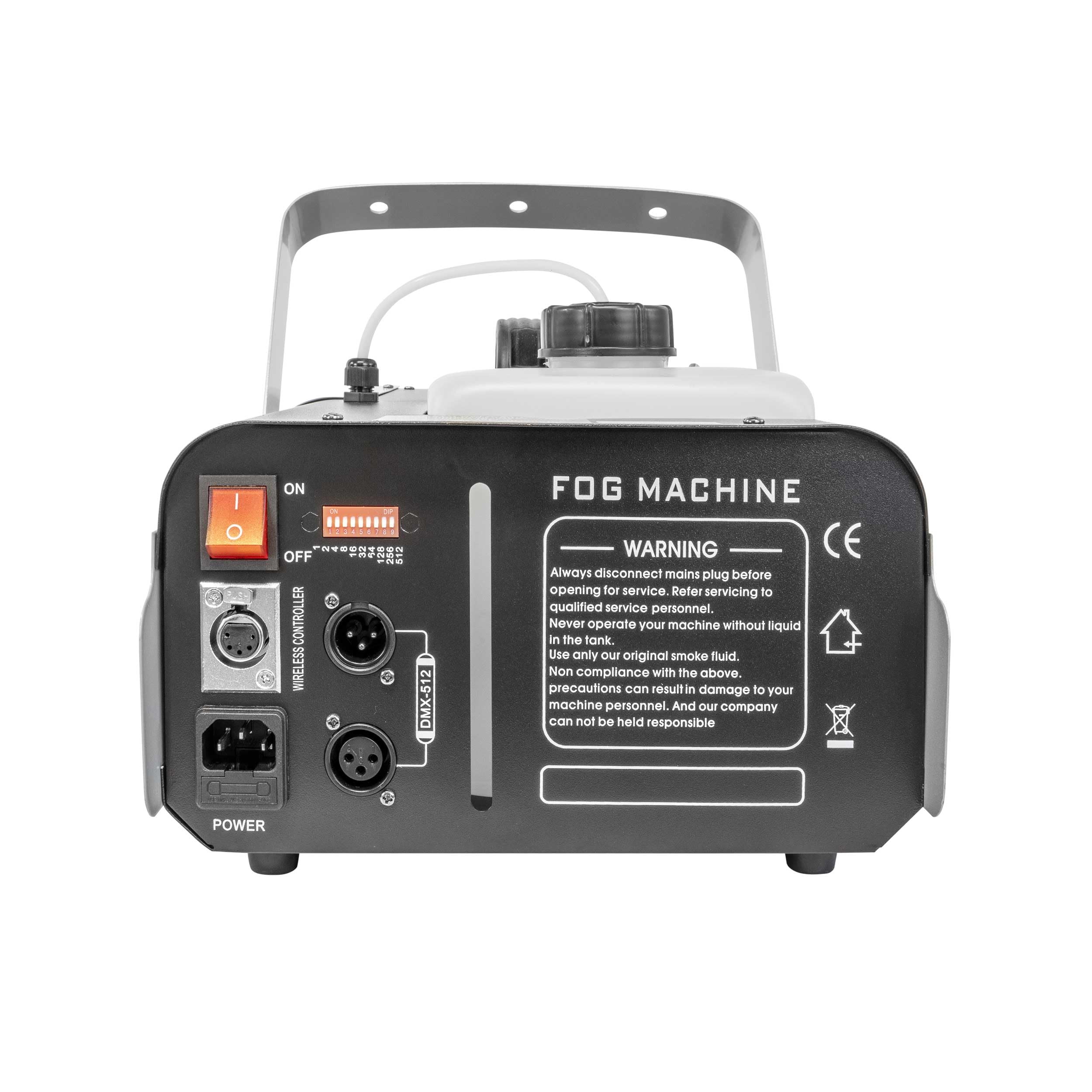 Ibiza - LSM1500PRO - Macchina della nebbia professionale da 1500W programmabile con DMX e telecomando - Nero