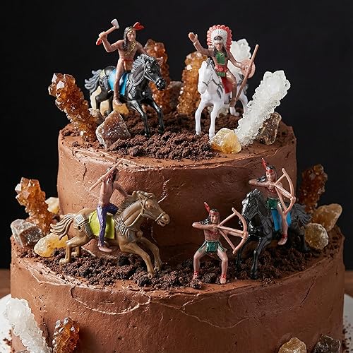 Miniatura 3 de NUOBESTY Figuras de modelo indio, equitación de plástico indios, figuras de nativos americanos, 8 piezas