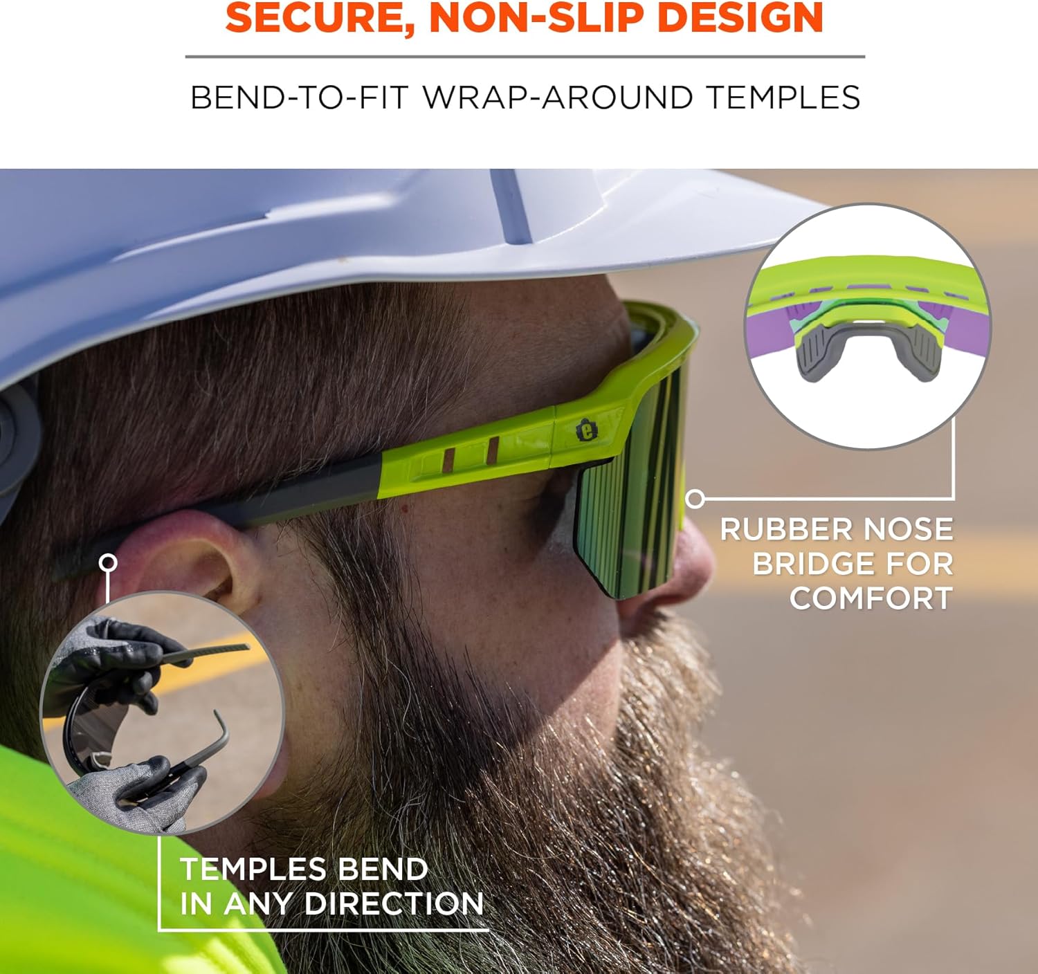 Ergodyne Skullerz AEGIR Polarized Safety Sunglasses with Fog Off+, Anti Fog Safety Glasses, Anti Scratch Mirror Lens