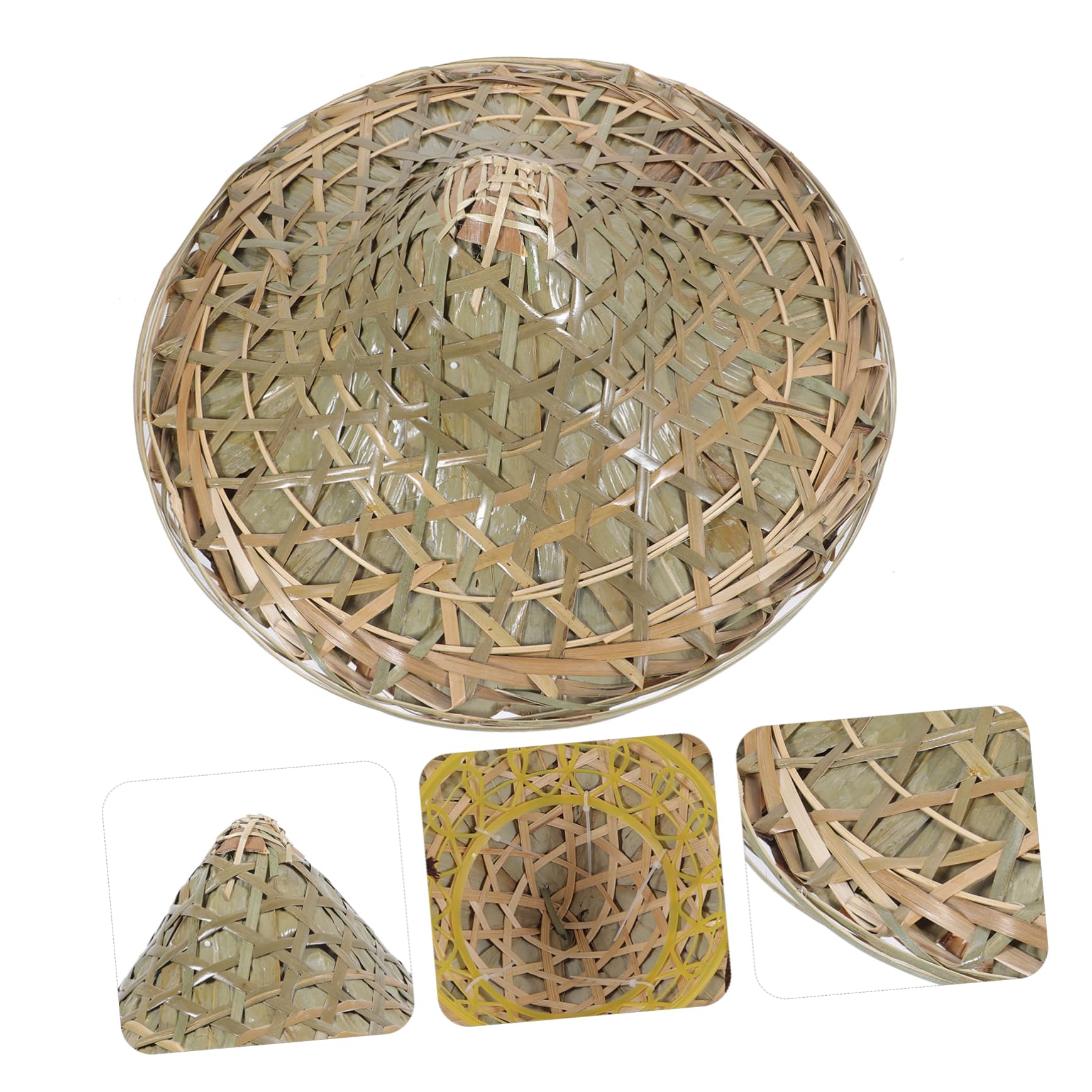 BESPORTBLE Sombrero De Bambú Sombrero a Prueba De Lluvia Sombrero De Pesca Sombreros Tejidos De Bambú Sombreros De Bambú Sombrero De Sol Trenzado De Bambú Tejido De Bambú