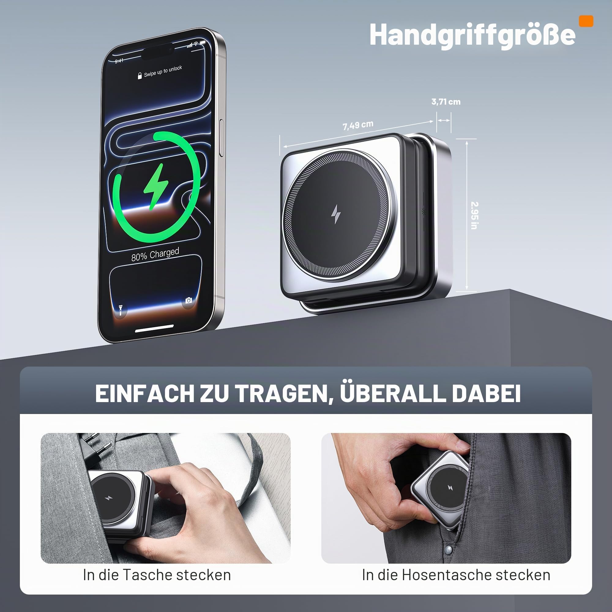 Augnner[Ultraschnell 25W] 3 in 1 Kabellose Ladestation für Apple, 25W Faltbar Induktive Ladestation für iPhone 17/16/15/14/13/12,Apple Watch&AirPods,Reisetauglich & Tragbar mit 45W Adapter