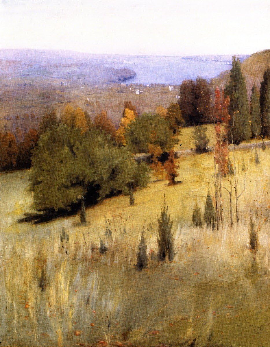 Odsan Gallery The Hudson River - By Thomas Millie Dow - Canvas Prints 20" by 26" Unframed