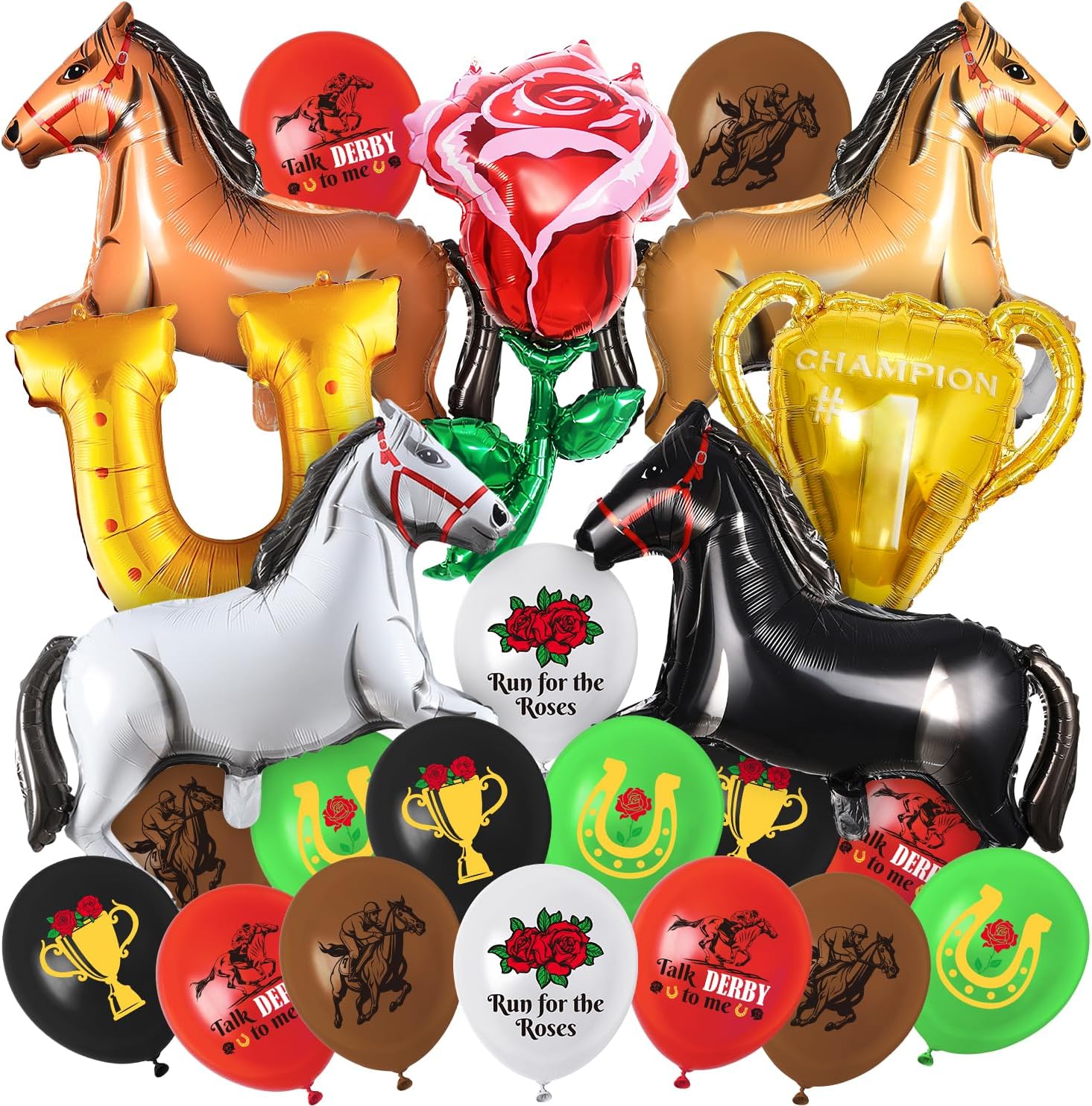 Amazon.com: Horse Racing Party Supplies, Horse Racing Balloons, Horse ...