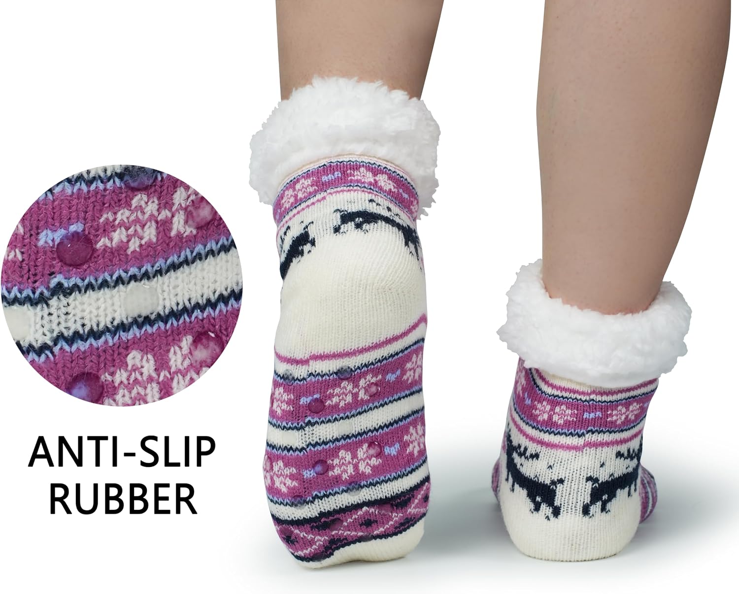 BenSorts Kids Slipper Socks Girls Boys Warm Fuzzy Fleece Christmas Socks Gift Stocking Stuffers