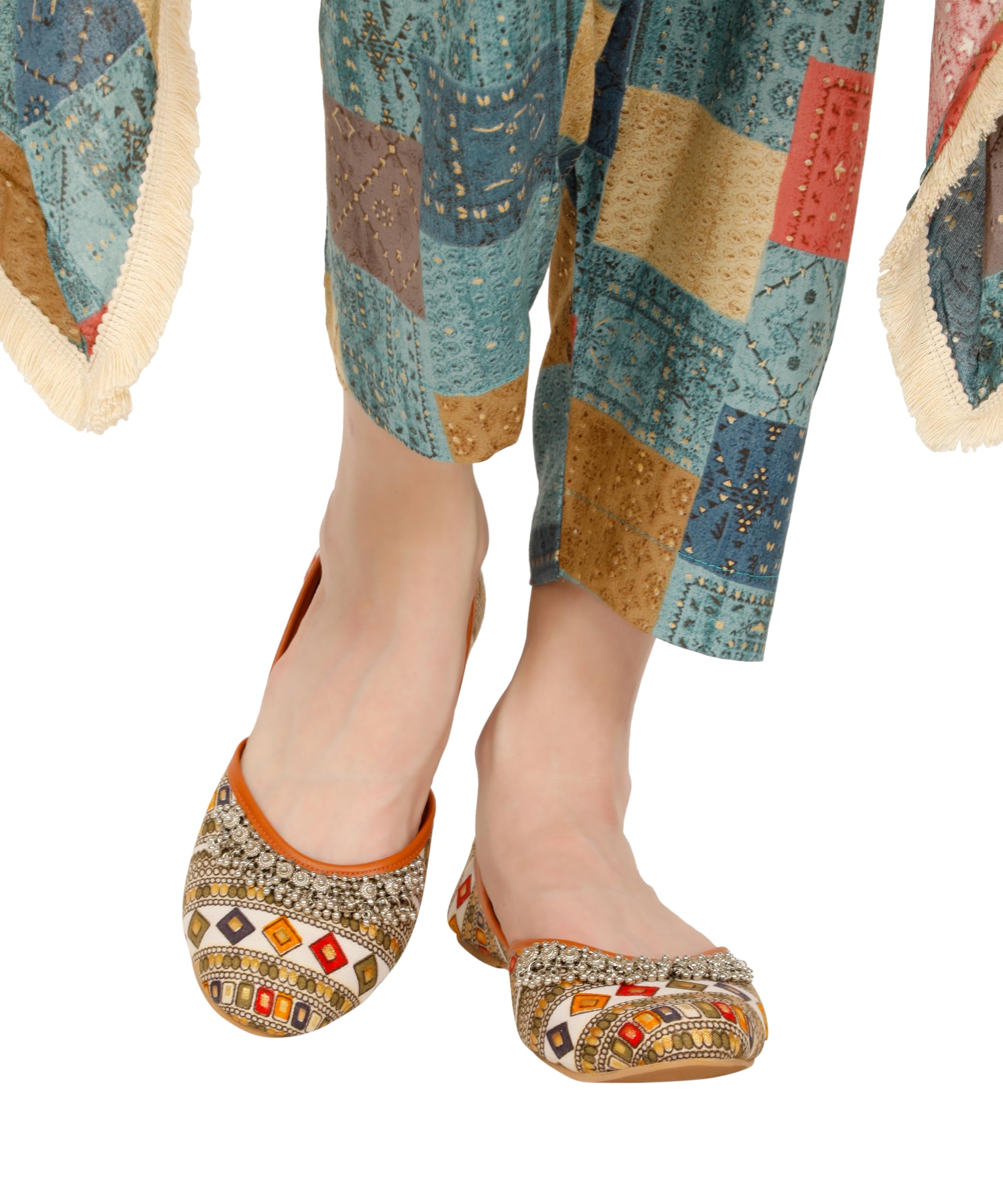 vijendar collection Women Rajasthani Embroidered with Punjabi Mojari Juti Shoe-picture-13