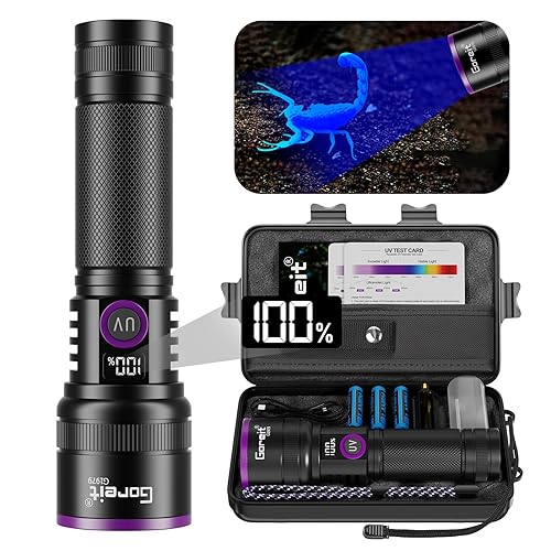Goreit 365nm Black Light with Filter Lens - 30w Strong
