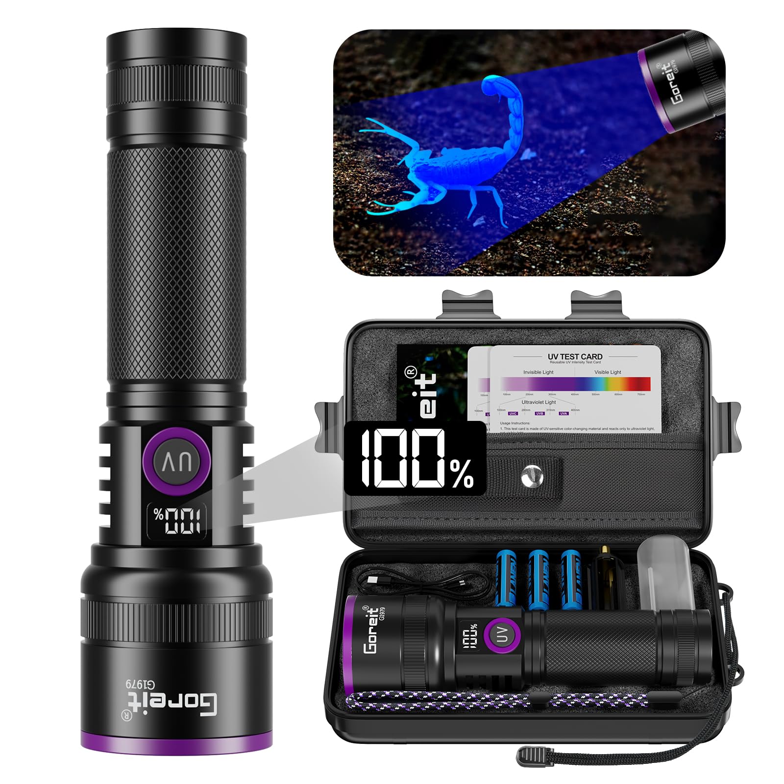 Amazon.com: Goreit 365nm Black Light with Filter Lens - 30w Strong