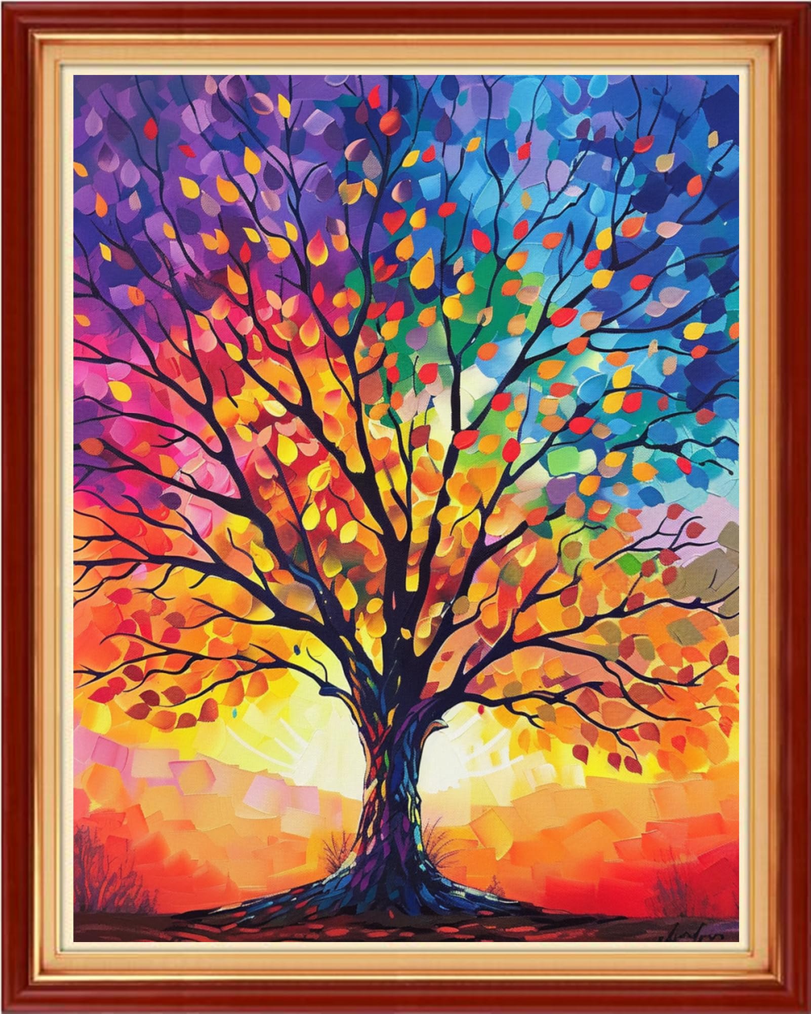 Artvxeay Stamped Cross Stitch Kits - Embroidery Kits for Beginners Cross Stitch Kits for Kids Adults 11 CT Printed Patterns Needlepoint Kits -Sunlight Tree 16x20 inch