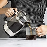 Vista 10 de Cafetera 2 en 1, prepara café de prensa francesa y café frío en una cafetera, mango de agarre cómodo, jarra de vidrio duradera, tamaño perfecto de 6