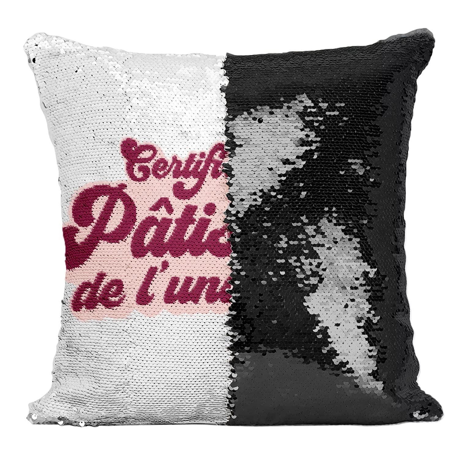 Coussin Sequin Noir Meilleur Pâtissier pour Décoration Cuisine