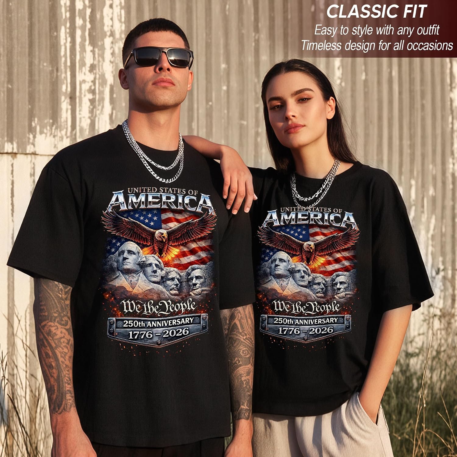 Patriotic Shirts for Men, Eagle Shirts for Men, 250 Anniversary USA Shirt, We The People T Shirts