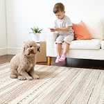 Boraya Area Rugs for Living Room: 5x7 Washable Boho Rug for Bedroom Large Neutral Bohemian Moroccan Farmhouse Geometric Dining Room Rugs Ultra Soft Floor Carpet Indoor for Home Office - Brown