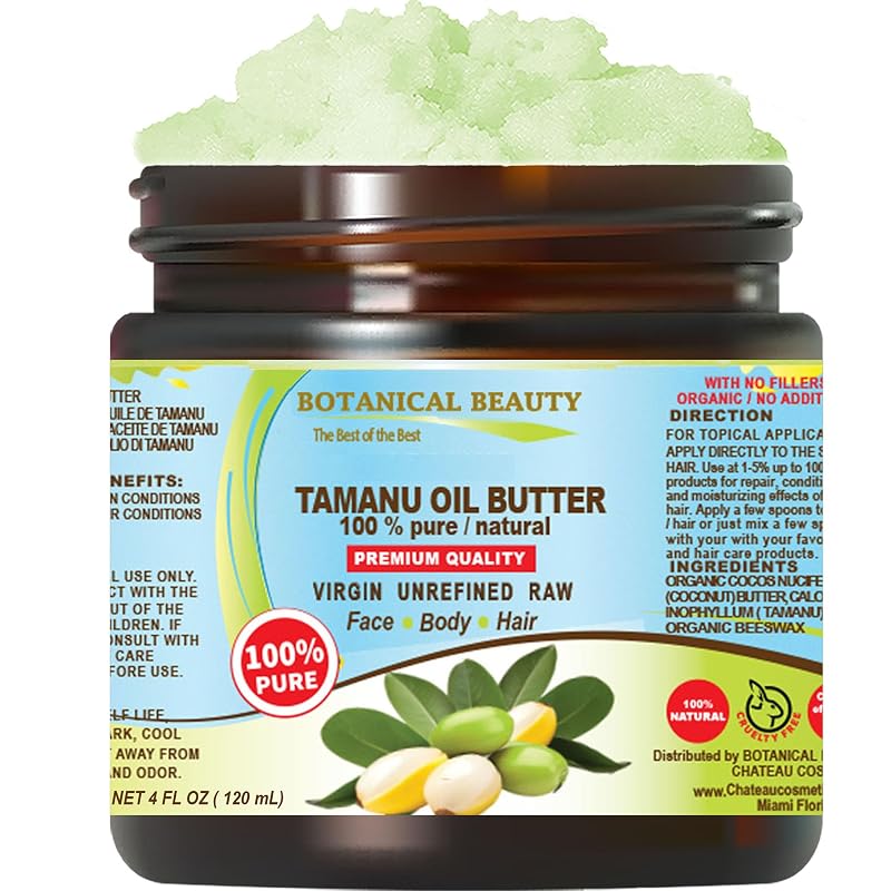 Botanical Beauty Óleo de Tamanu em Manteiga Cru, Prensado a Frio, 120 mL