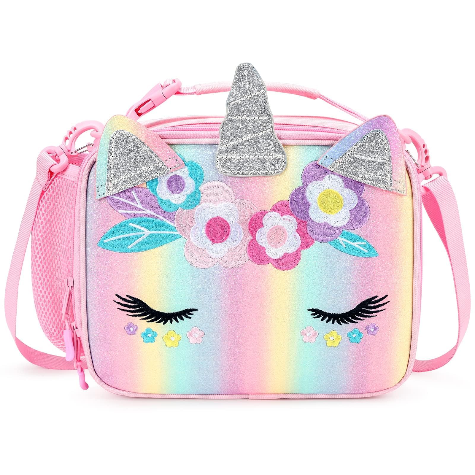 Borsa Pranzo Isolata Per Bambini Unicorno - Lunch Box Termica Da 6,5L Con Tracolla Per Scuola E Gite