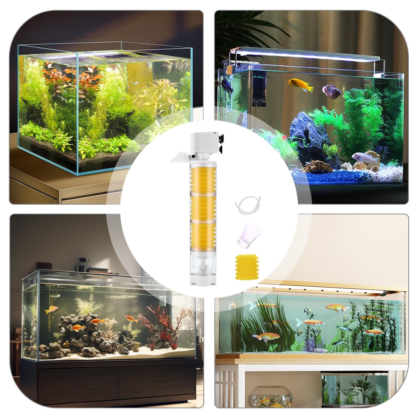 Filtre éponge pour aquarium, filtre interne réglable pour aquarium | Filtres d'aquarium Filtre de réservoir - Le filtre éponge le système de filtration en eau pour des