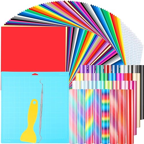 El kit de vinilo extraíble de 160 piezas incluye 104 hojas de vinilo permanentes, 32 vinilos autoadhesivos con purpurina, 21 cintas de