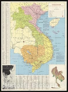 Historic Pictoric Map : Vietnam 1965, Vietnam and neighboring Countries, Antique Vintage Reproduction : 18in x 24in - Buy now