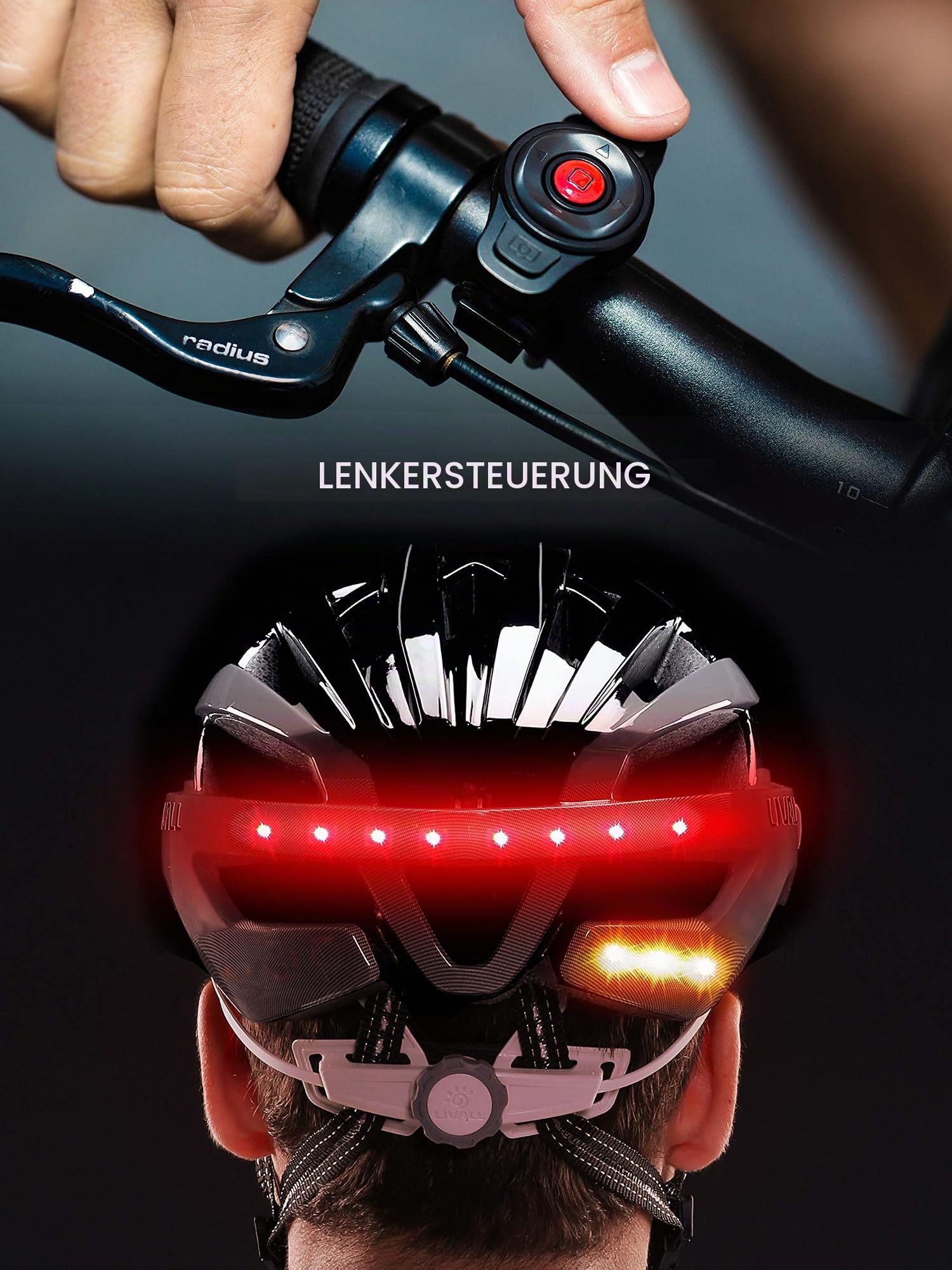 Livall MT1 - smarter Fahrradhelm mit SOS-Alarm- und LED-Licht-System sowie Multimedia Einheit