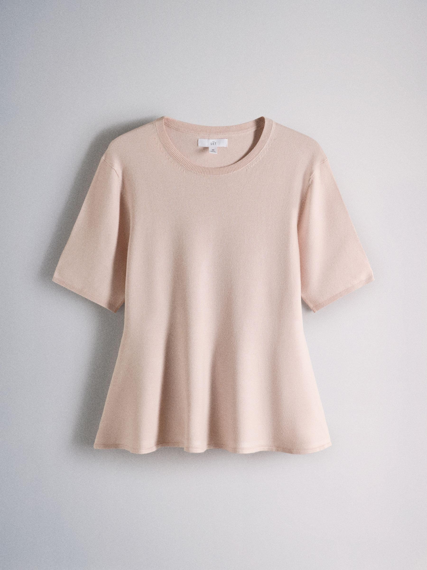 THE SET Mujeres Pack de 3 Camisetas con Sobrefalda de Punto Fino