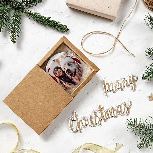 Miniatura 6 de Adornos de Navidad personalizados de cerámica, nuestro primer árbol de Navidad colgante 2023, decoración de regalo para Navidad, impresión