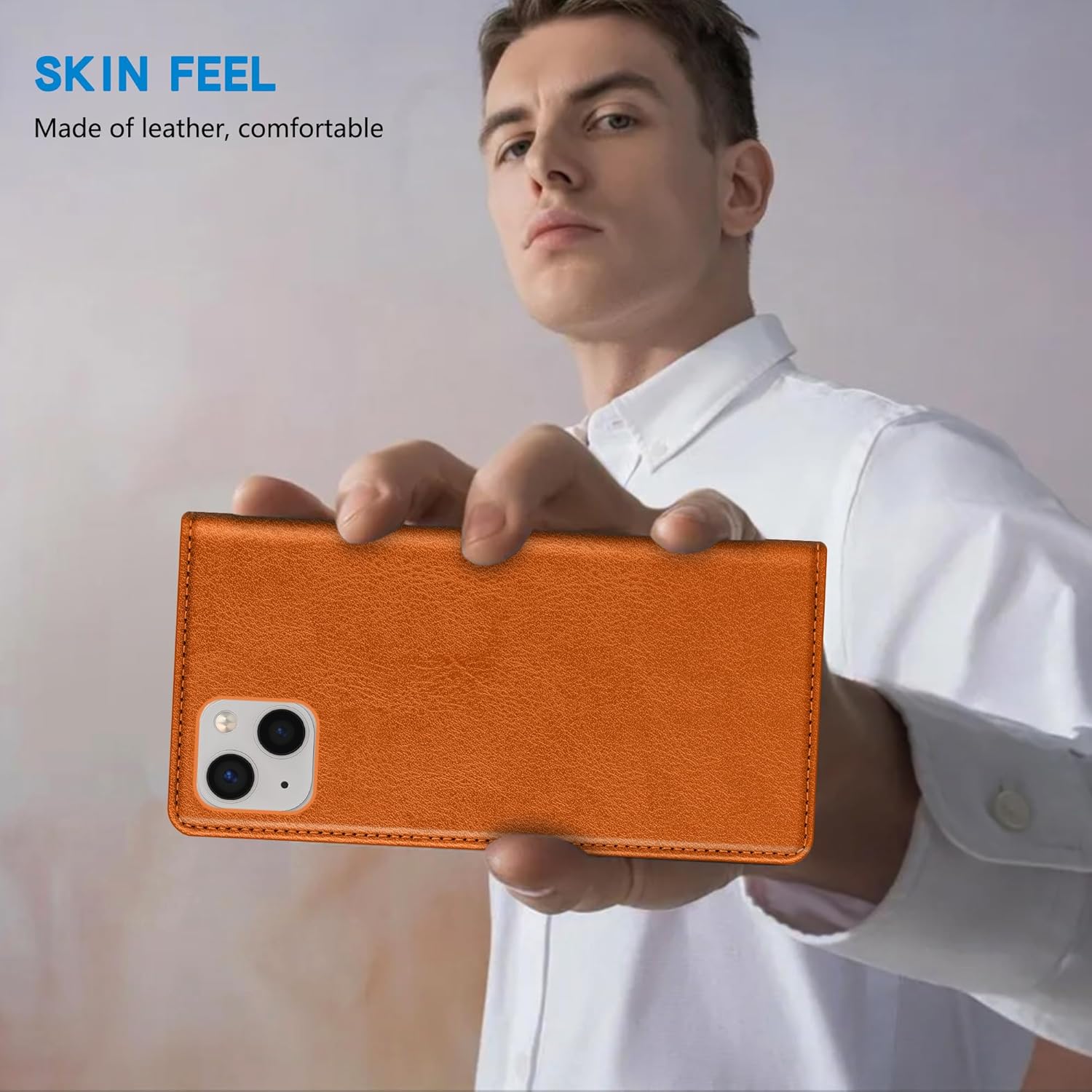 ZZXX for iPhone 15 Wallet Case with [RFID Blocking] Card Slot Stand Strong Magnetic Leather Flip Fold Protective Phone Case for iPhone 15 Case Wallet(Brown-6.1 inch) - Image 6