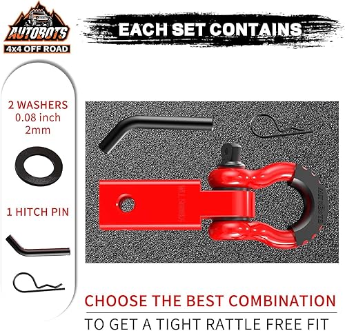 Miniatura 2 de AUTOBOTS - Receptor de enganche de remolque de 2 pulgadas, 35.000 libras de resistencia a la rotura, receptor de alta resistencia con tornillo de 58