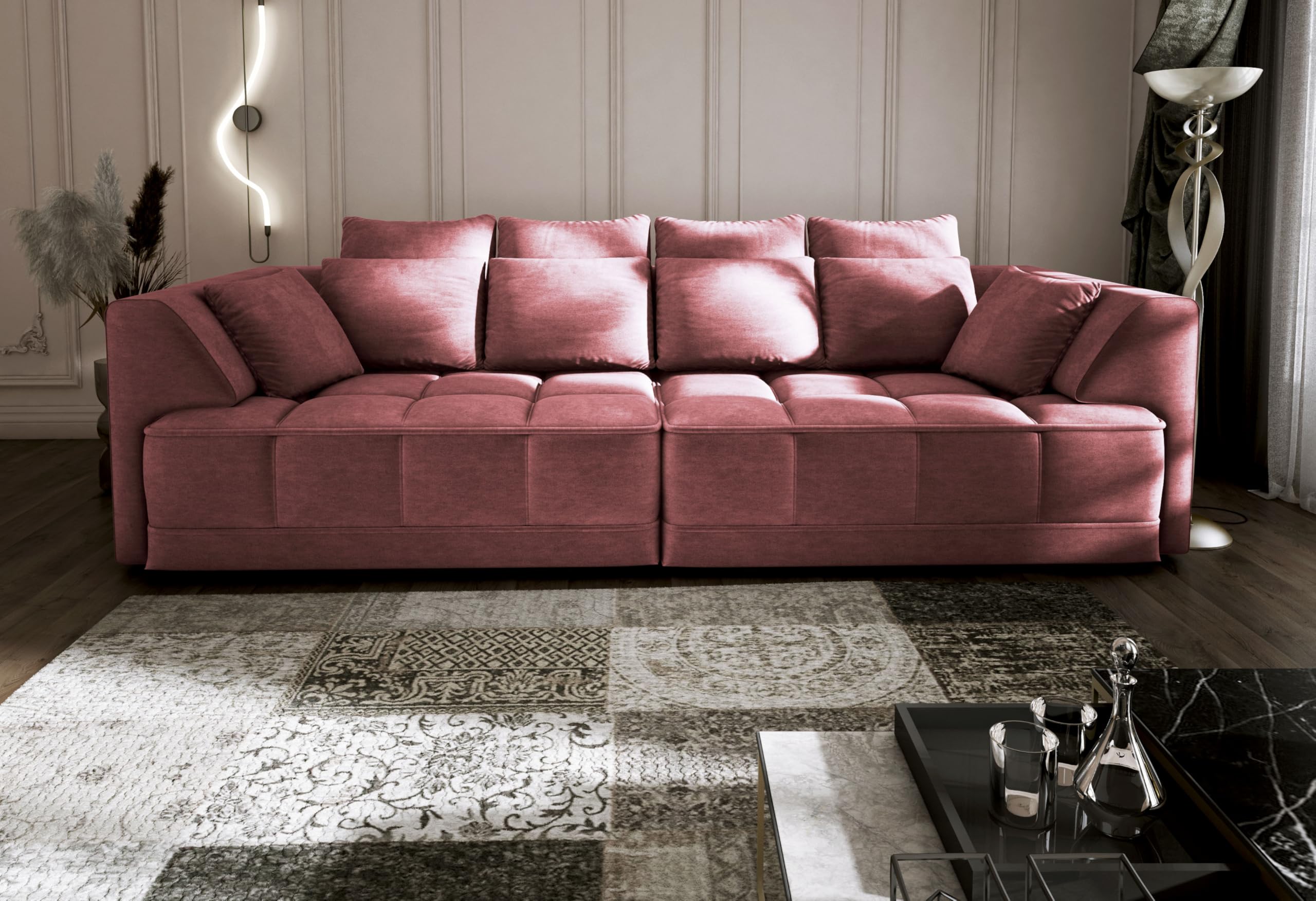 Big Sofa Tiga XXL, Schlafsofa, Couch, Schlafcouch mit Schlaffunktion 302 cm Breit (Cloud 63)