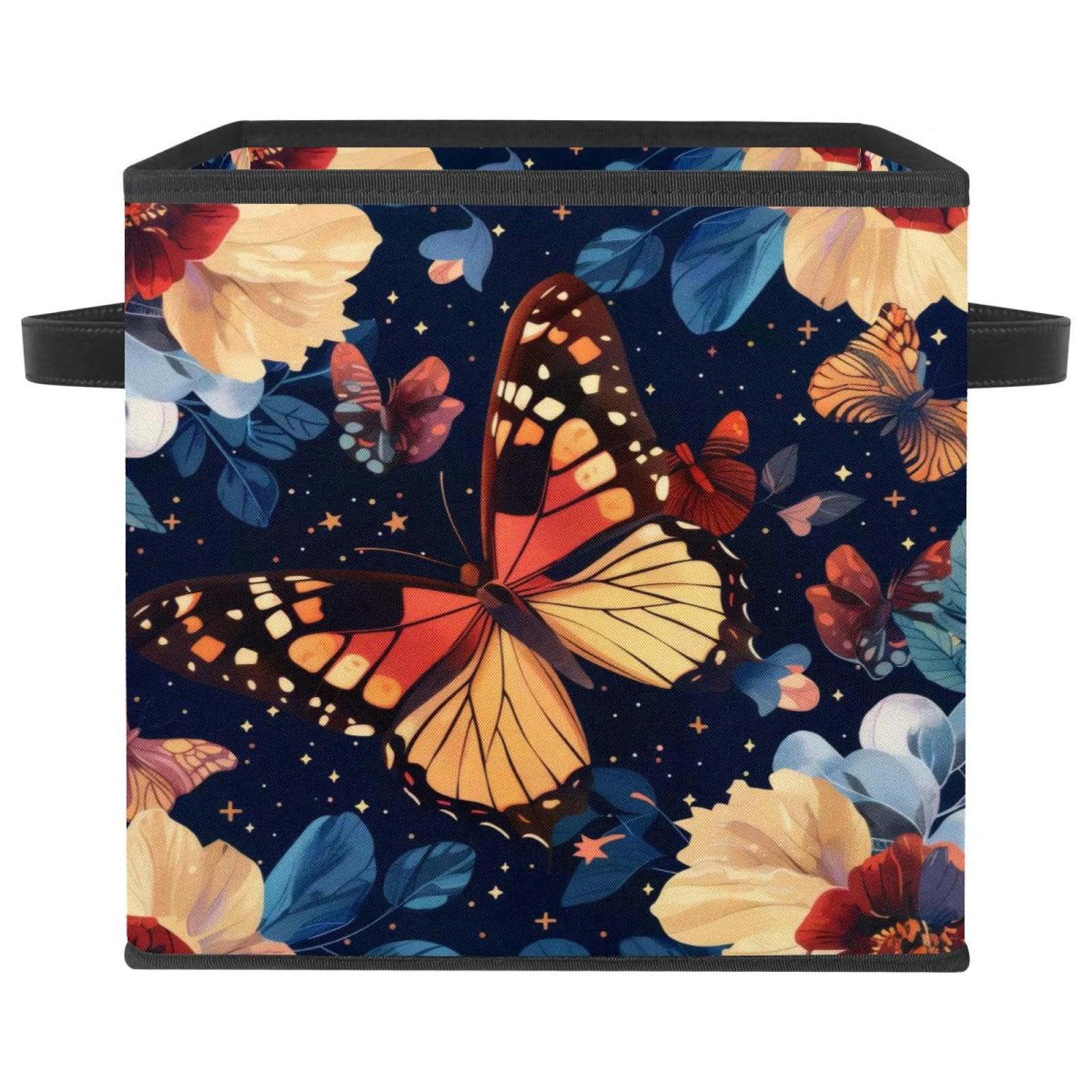 Panier de rangement pliable en tissu Oxford grand cube 27,9 cm à double poignées solides