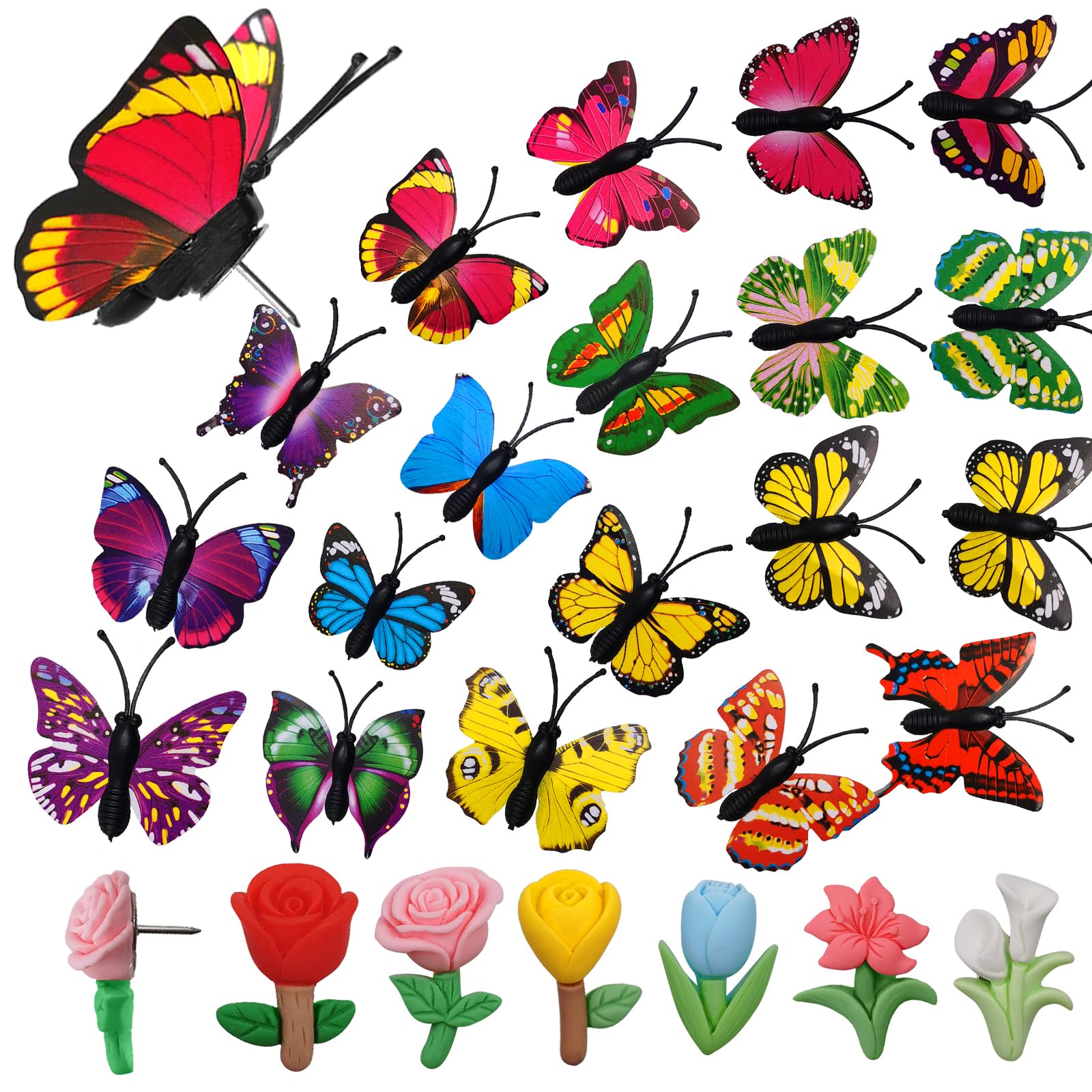 Chinchetas de mariposa con puntas de acero resistentes para fijar notas sin esfuerzo