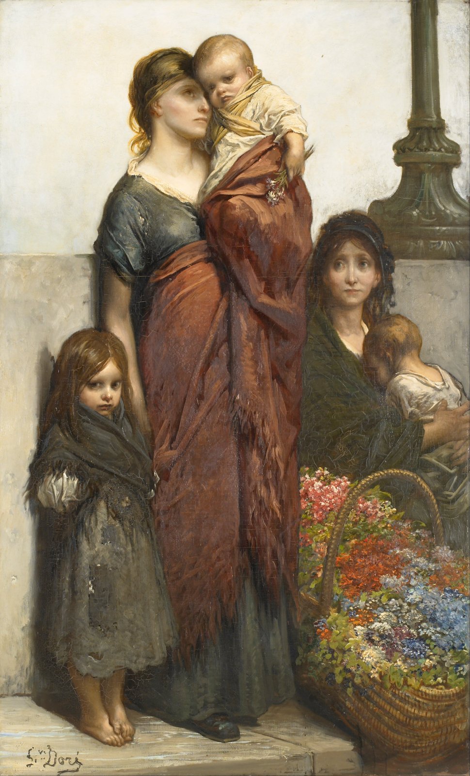 Lámina Flower Sellers de Gustave Doré, un viaje nostálgico al Londres antiguo