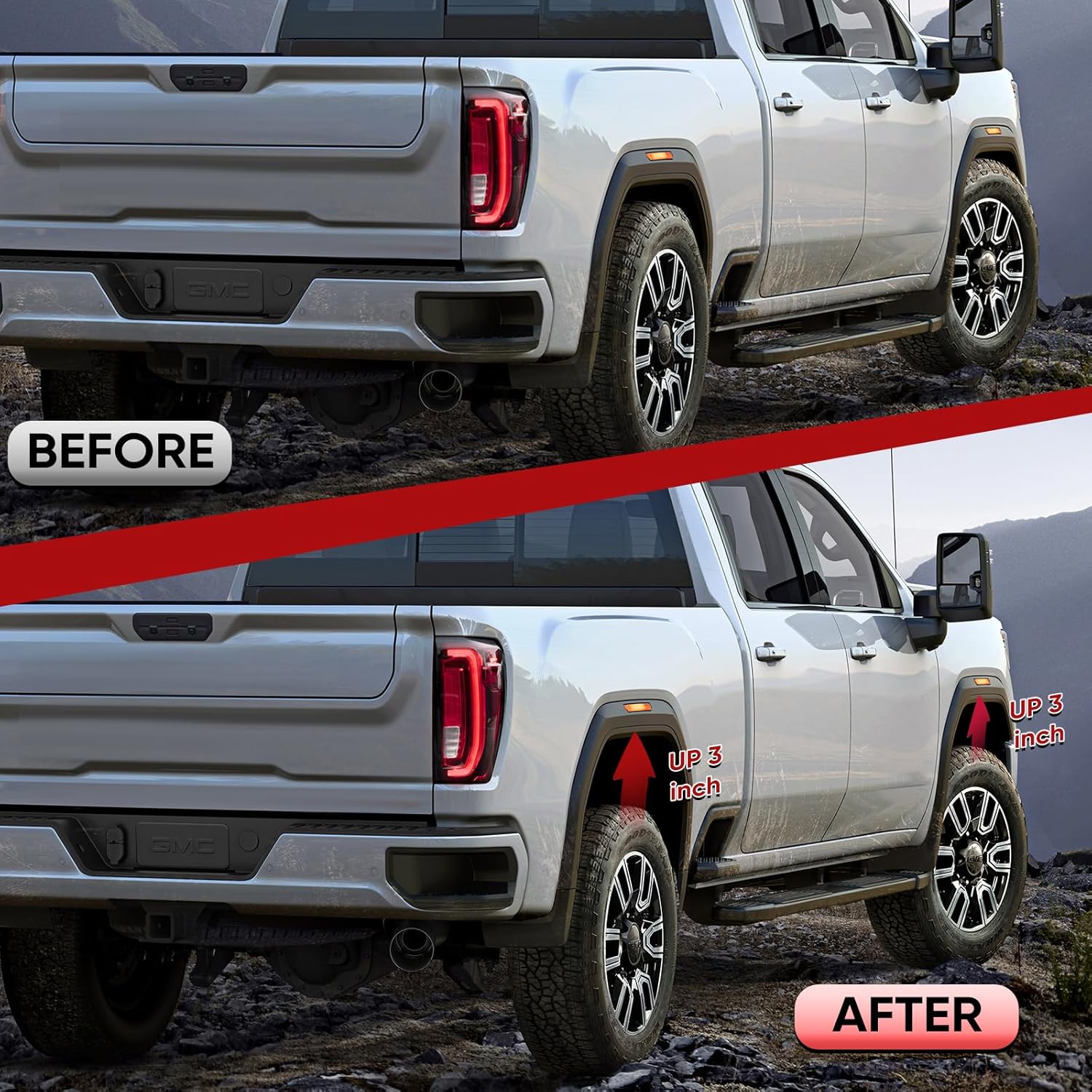 3.5" Front 3" Rear Leveling Lift Kit - Suspension Lift Kit Compatible with 2007-2019 Chevrolet Silverado 1500 GMC Sierra 1500 2WD 4WD