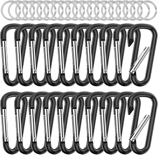 2.28" Small Carabiner Clip Keychain, D Ring Caribeaner Clip, Key Clip Caribeener Multipurpose, Set of 20 Pack