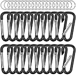 sprookber 2.28 Small Carabiner Clip Keychain, D Ring Caribeaner Clip, Key Clip Caribeener, Keychain Clip Snap Hook for Belt Buckle, Multipurpose, Set of 20 Pack