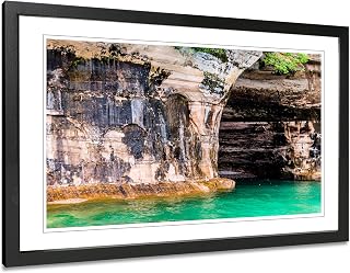 Pictured Rocks Lake Superior Photography Print. Grand Island Michigan Framed Wall Art.