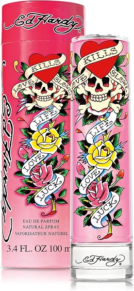 Ed Hardy Perfume for Women, Eau De Parfum Spray with Warm Amber Notes, 3.4 fl oz