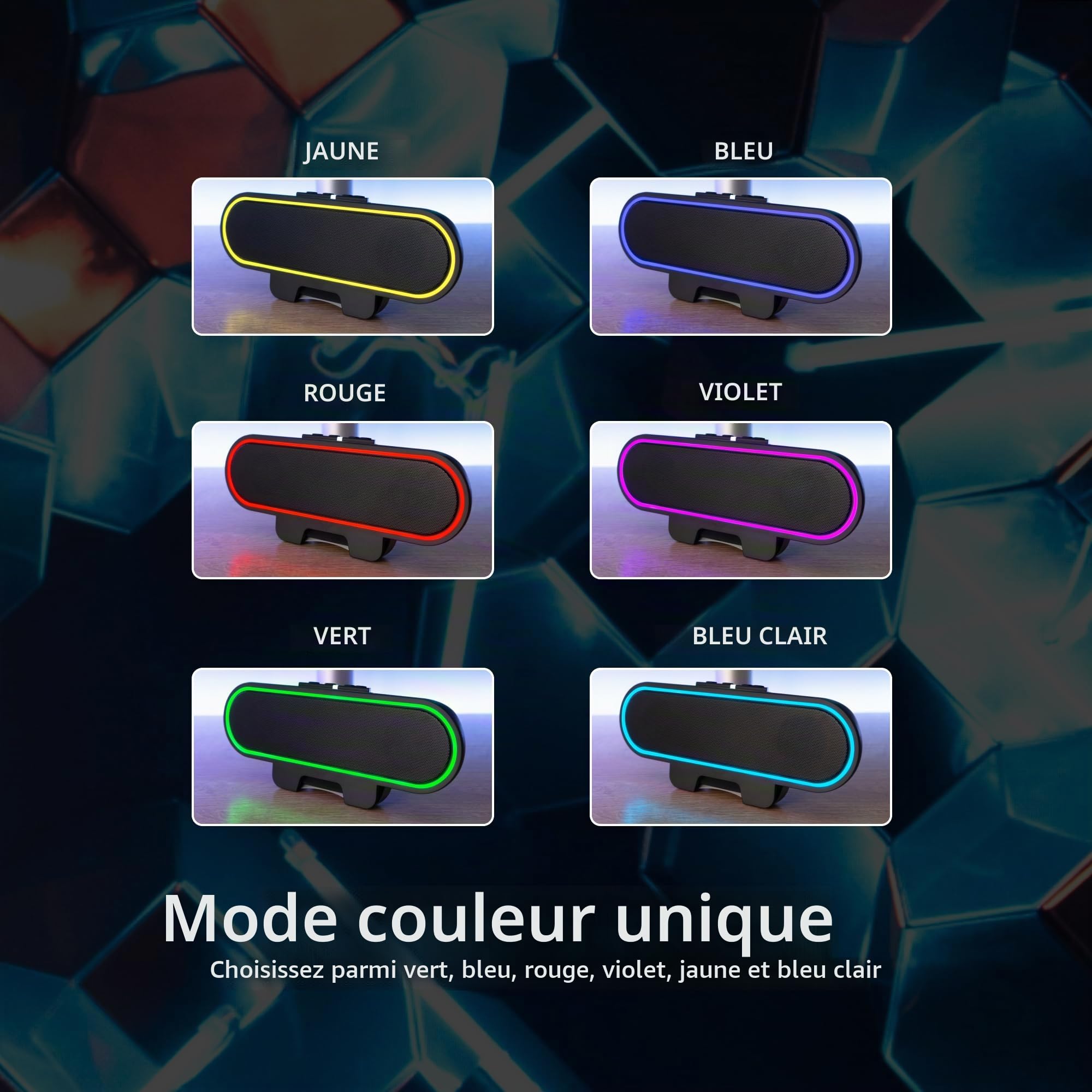 Cyber Acoustics CA-2890GX Barre de haut-parleur USB, 10 W, lumières LED à