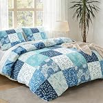 Exclusivo Mezcla Patchwork Lightweight Queen Size Comforter Set, Blue