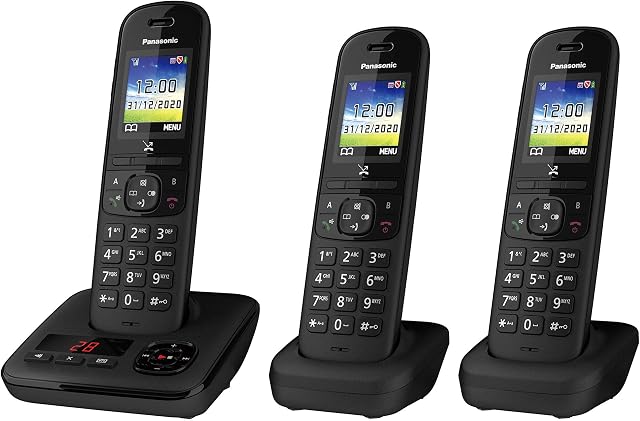 Panasonic KX-TGH723EB Digital Cordless Telephone with Automated Call Block, Enhanced Volume and Answering Machine