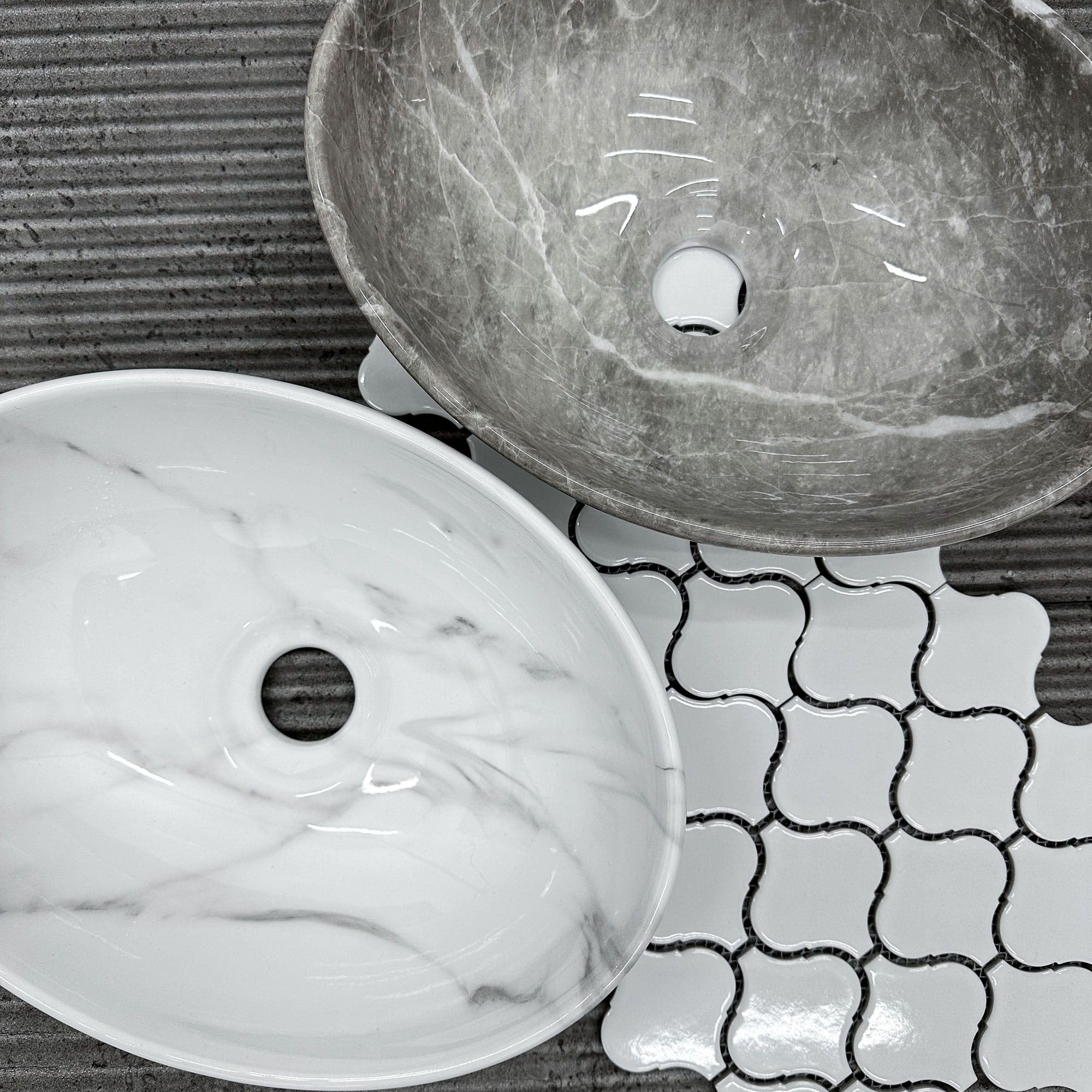 Lavabo Sobre Encimera Rea Sofia Mini Grigio Gris